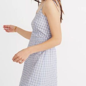 Madewell blue gingham mini dress